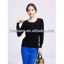 100% cashmere woman's crewneck black sweater